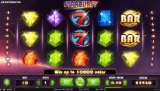 Paylines in Starburst slot machine